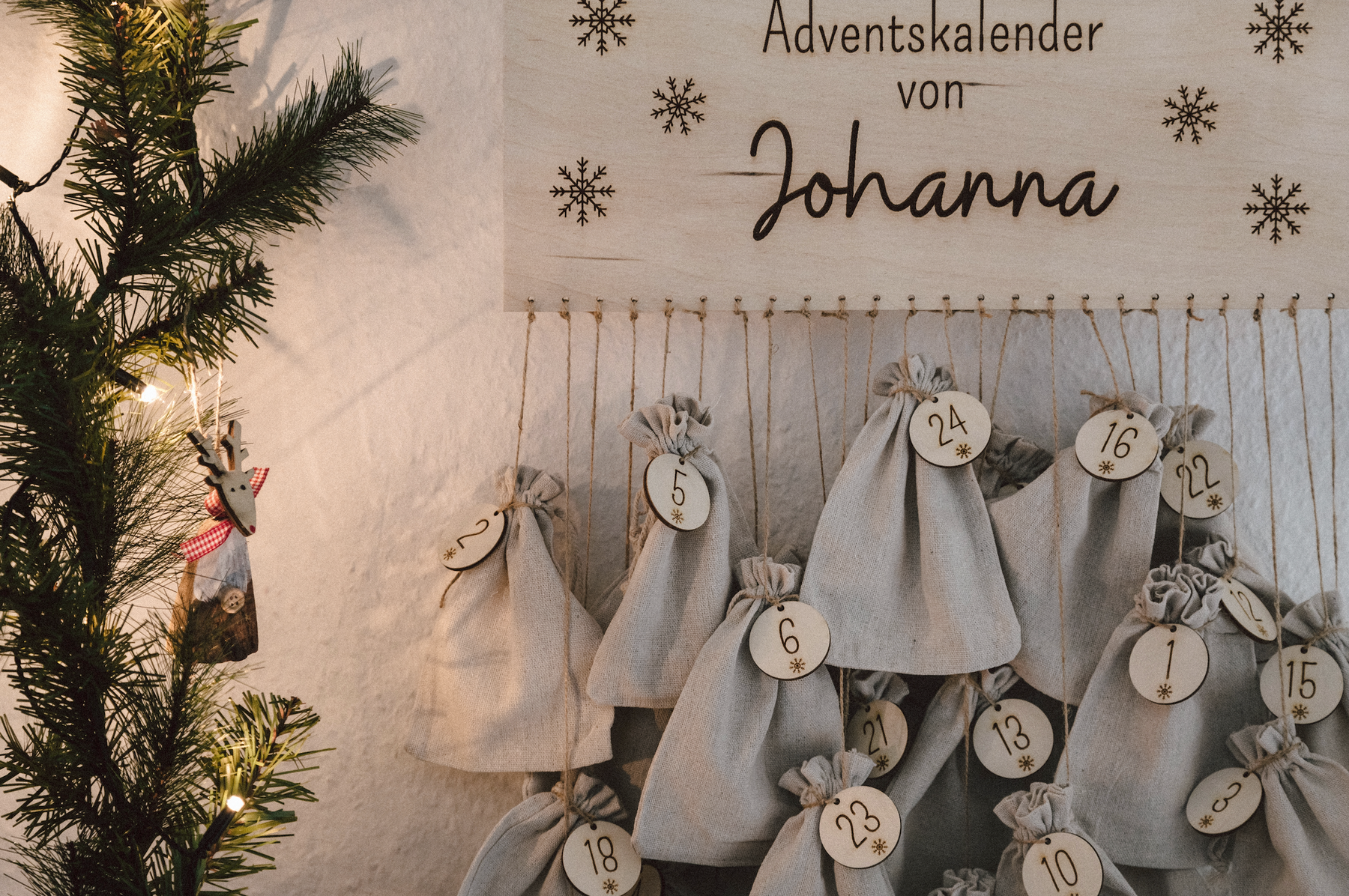 Adventskalender personalisiert - Schneeflocken