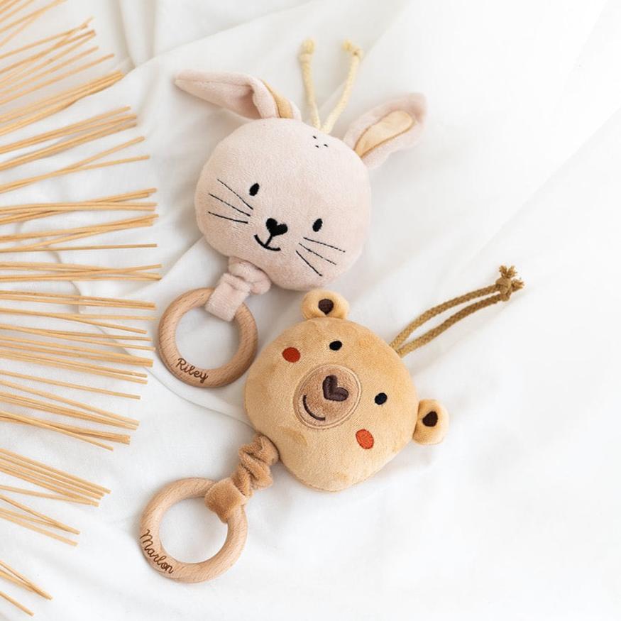 Spieluhr für Babys personalisiert - Bär und Hase