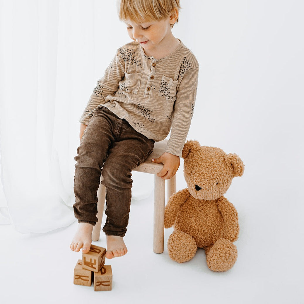 Kinderhocker Holz personalisiert - Tier Gravur