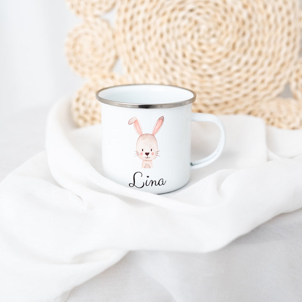 Kindertasse personalisiert - Tier Aquarell