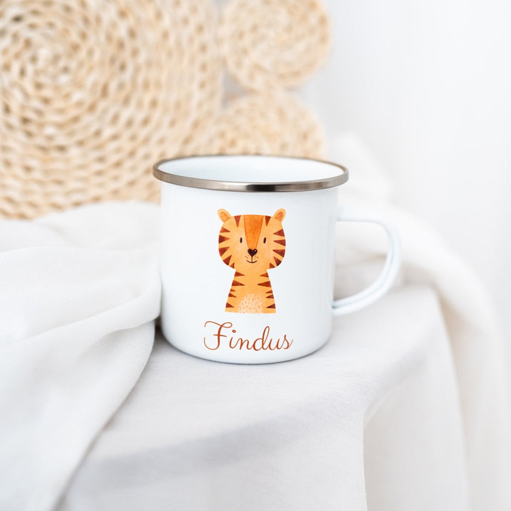 Kindertasse personalisiert - Tier Aquarell