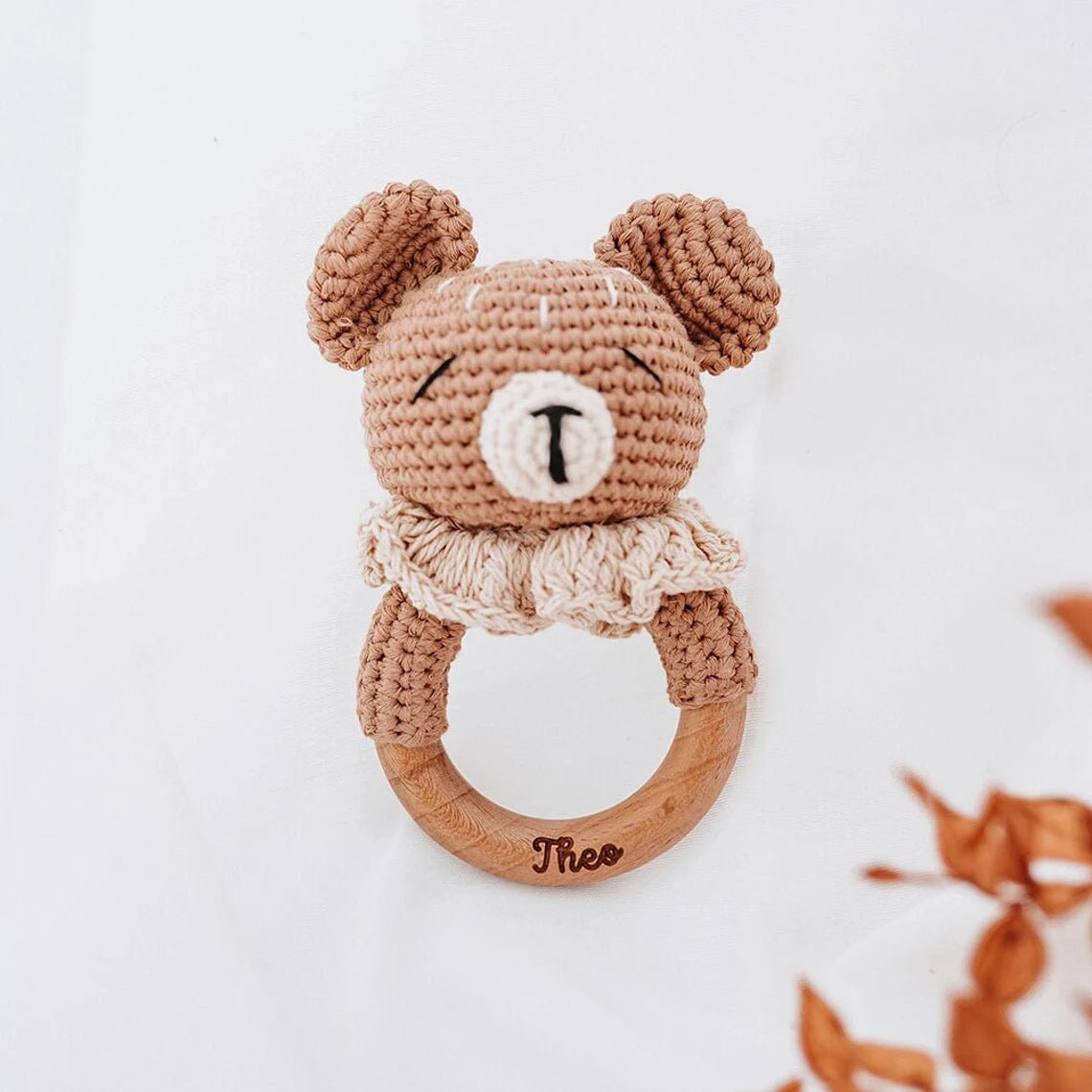 Babyrassel personalisiert - Giraffe, Fuchs, Löwe, Nilpferd - wunderwunsch