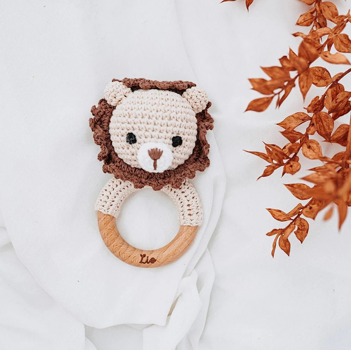 Babyrassel personalisiert - Giraffe, Fuchs, Löwe, Nilpferd - wunderwunsch