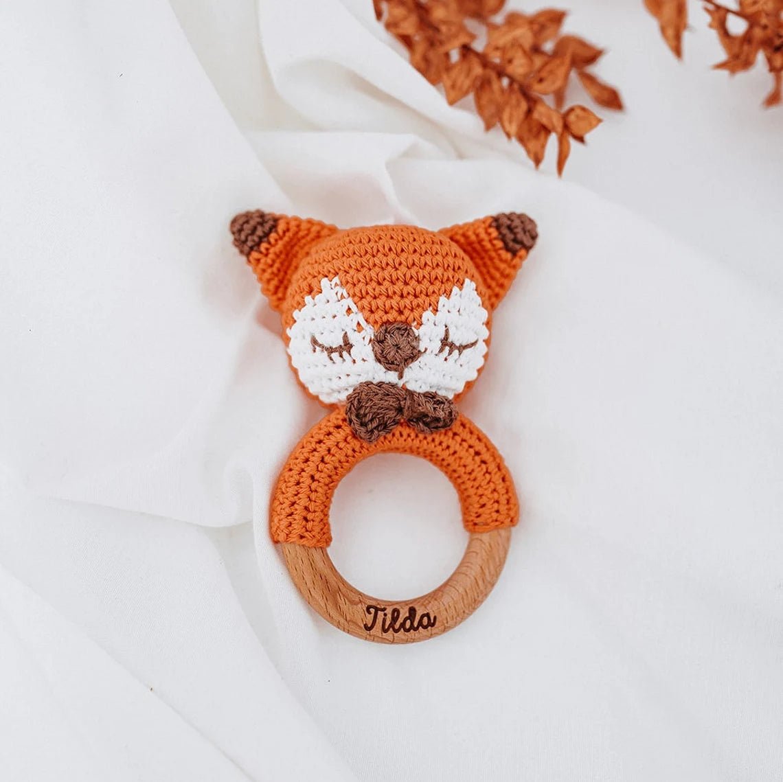 Babyrassel personalisiert - Giraffe, Fuchs, Löwe, Nilpferd - wunderwunsch