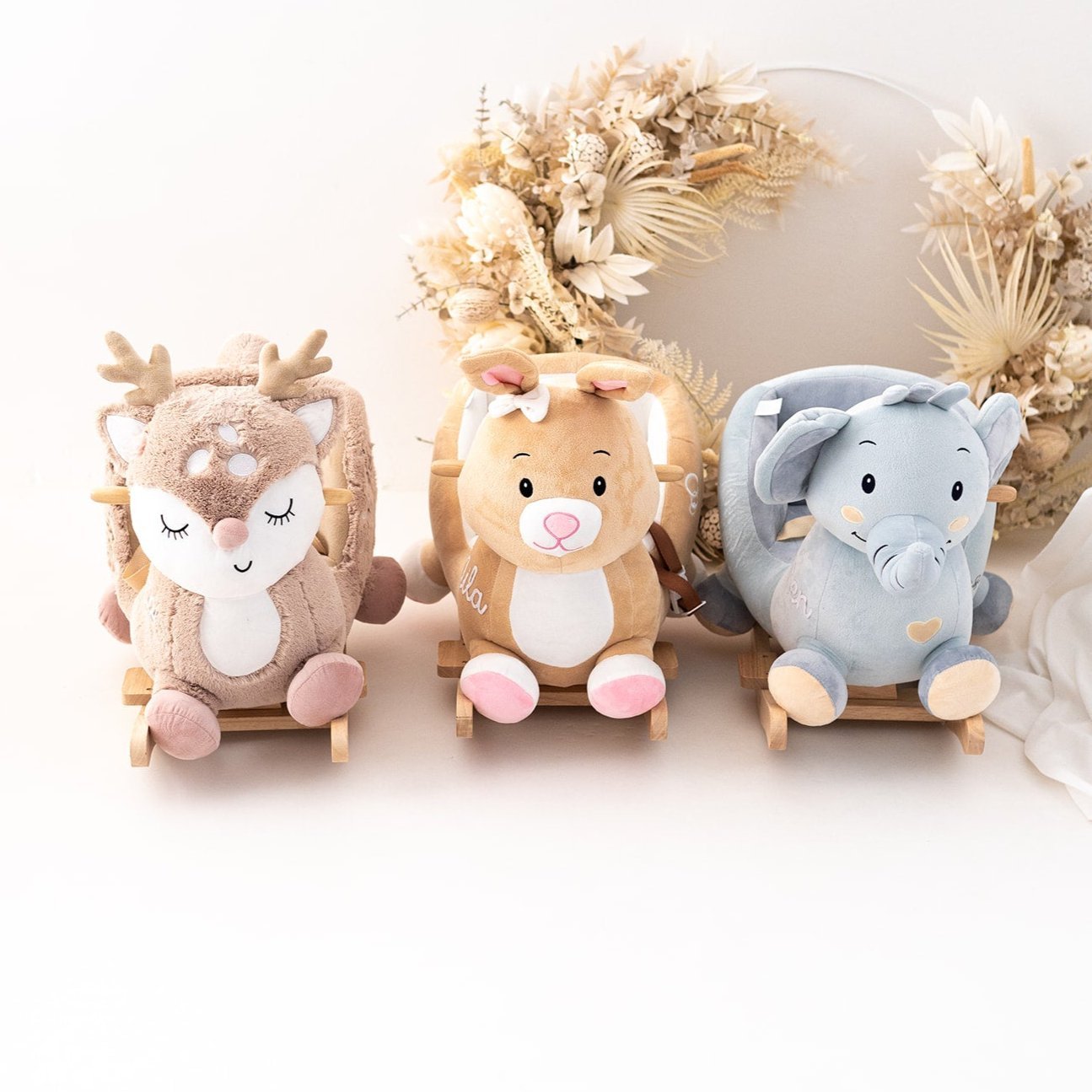 BIECO Schaukeltier personalisiert - Reh, Elefant, Hase - wunderwunsch