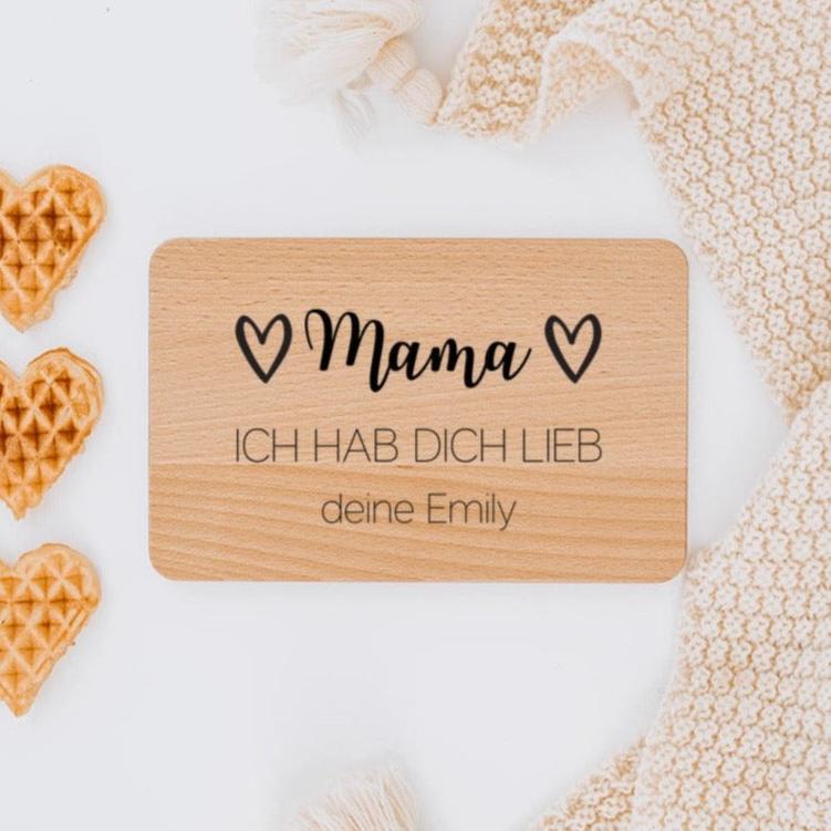 Frühstücksbrett "Hab dich lieb Mama" - wunderwunsch