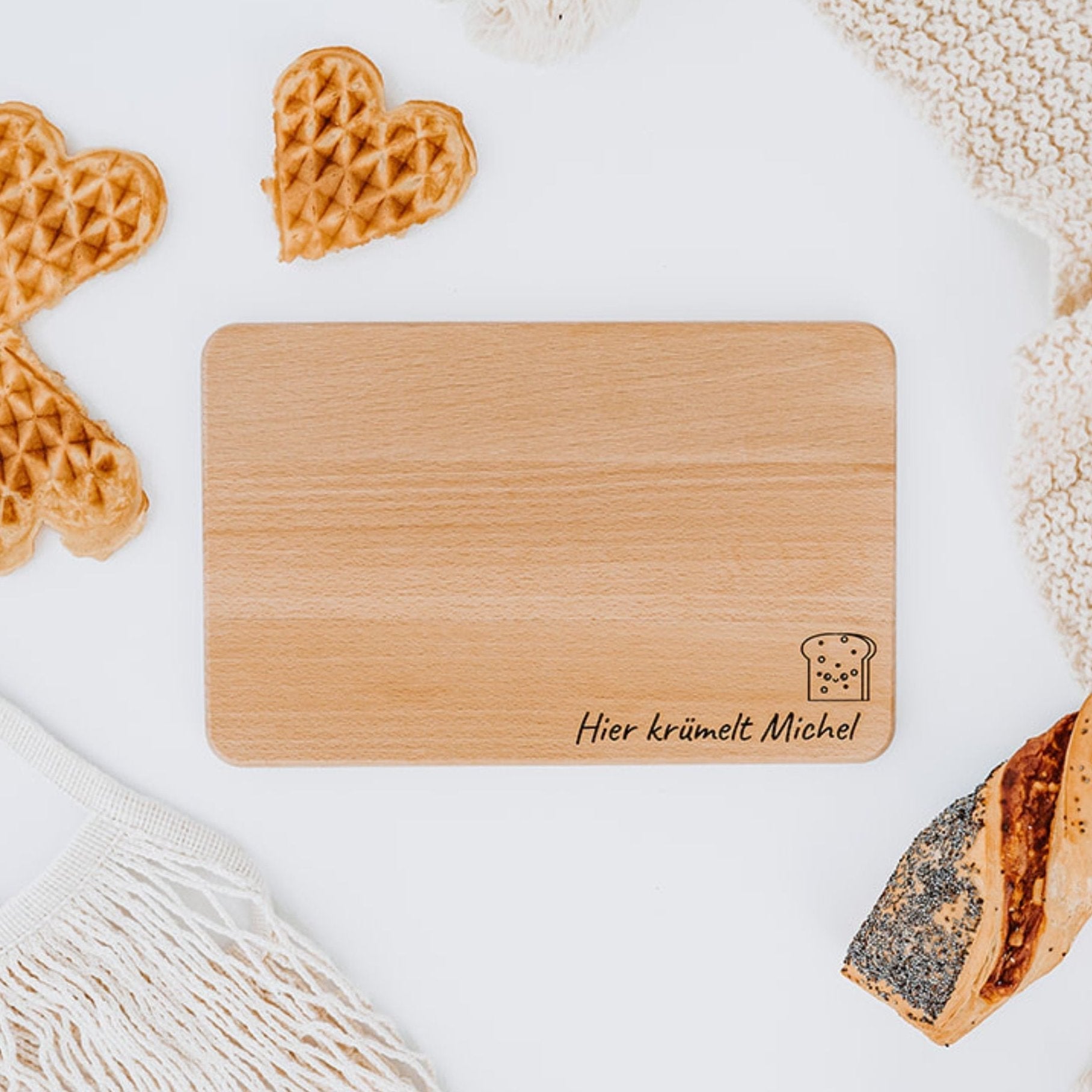 Frühstücksbrettchen personalisiert - Toast Gravur - wunderwunsch