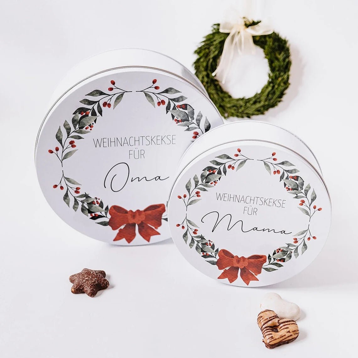 Keksdose "Mistelzweige" personalisiert - wunderwunsch