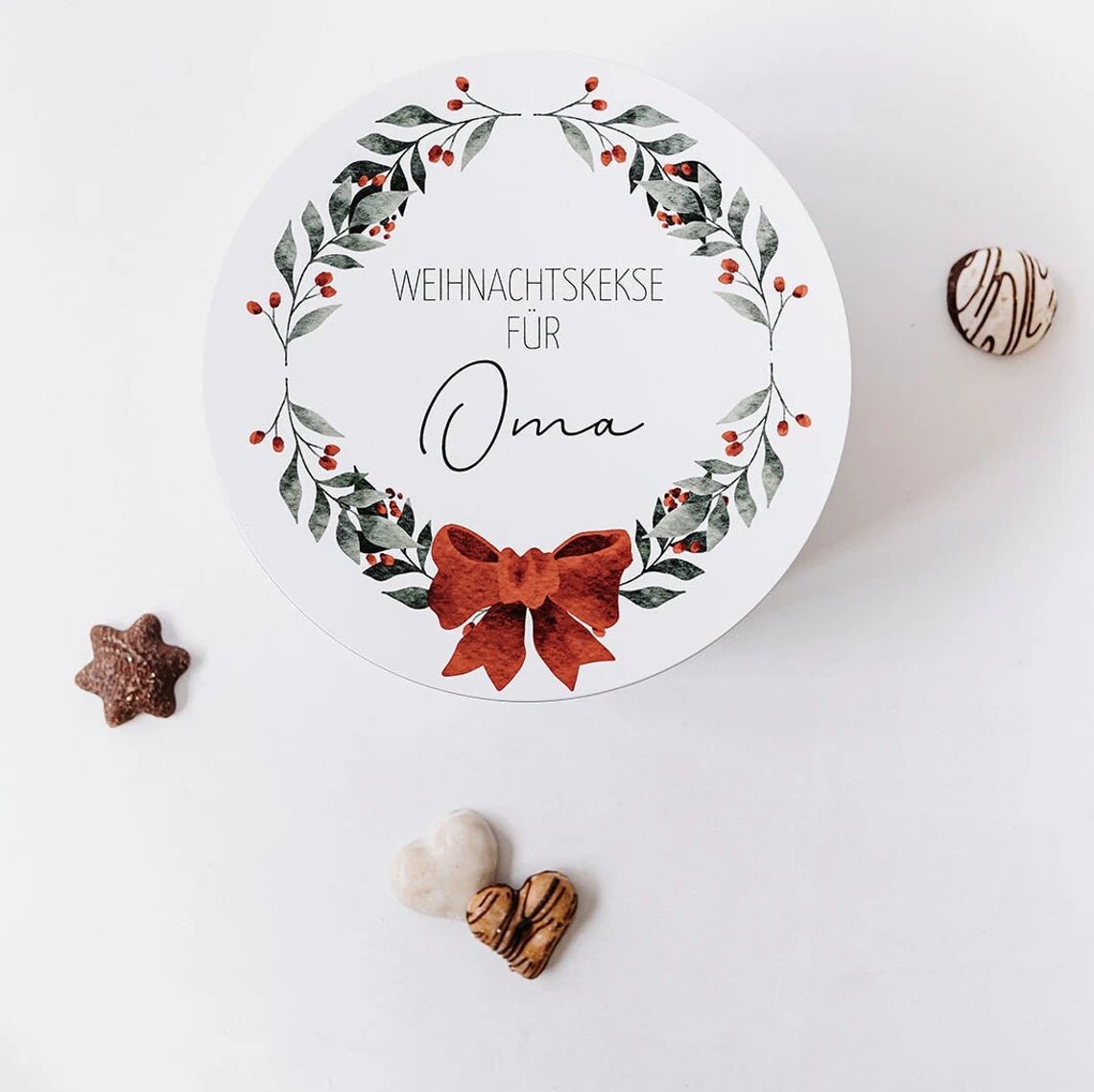 Keksdose "Mistelzweige" personalisiert - wunderwunsch