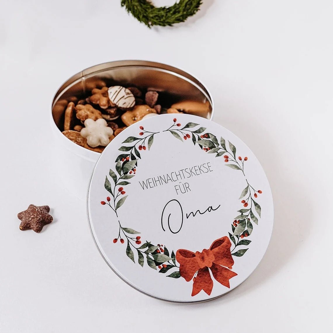 Keksdose "Mistelzweige" personalisiert - wunderwunsch