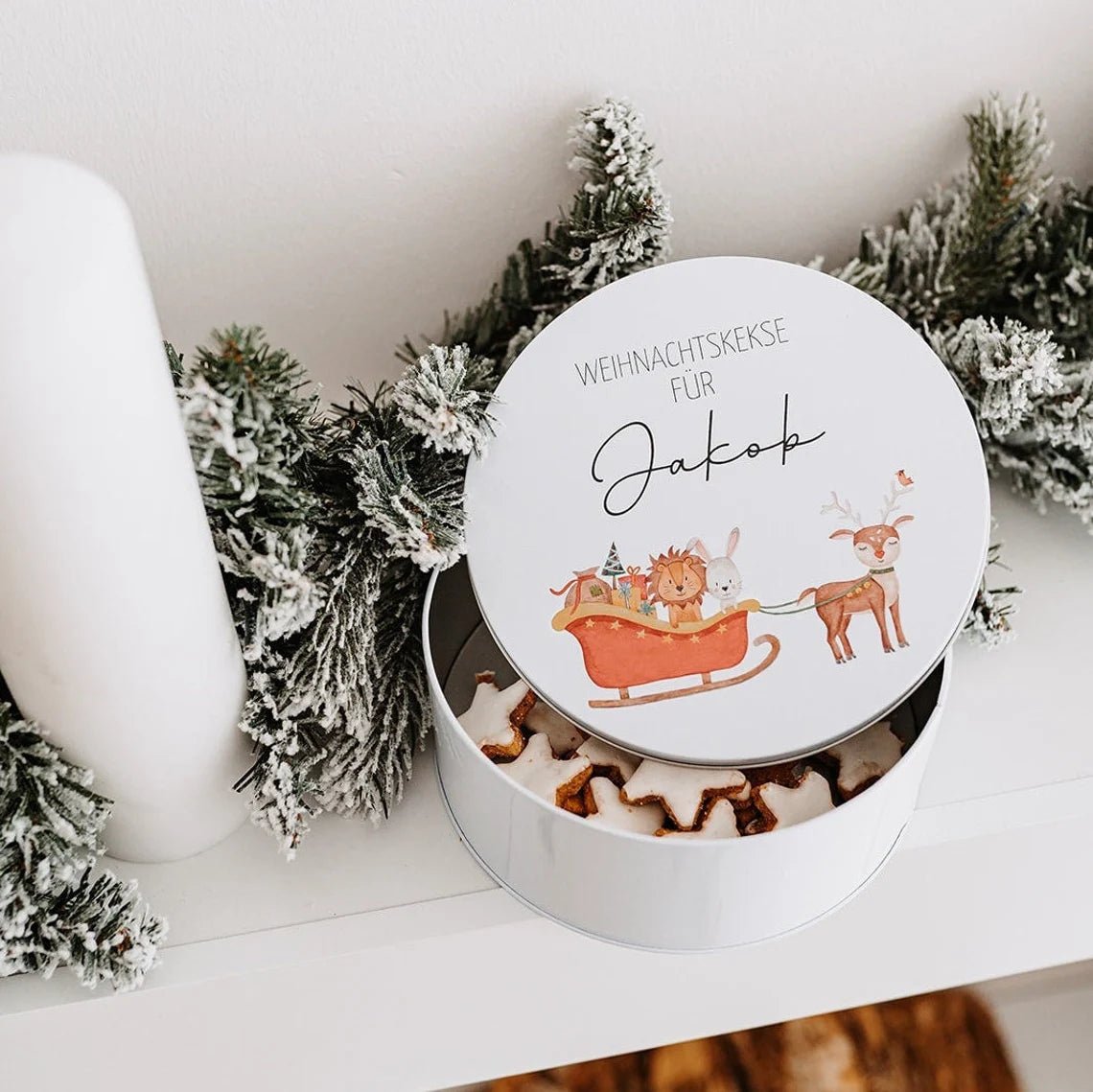 Keksdose "Schlitten" personalisiert - wunderwunsch