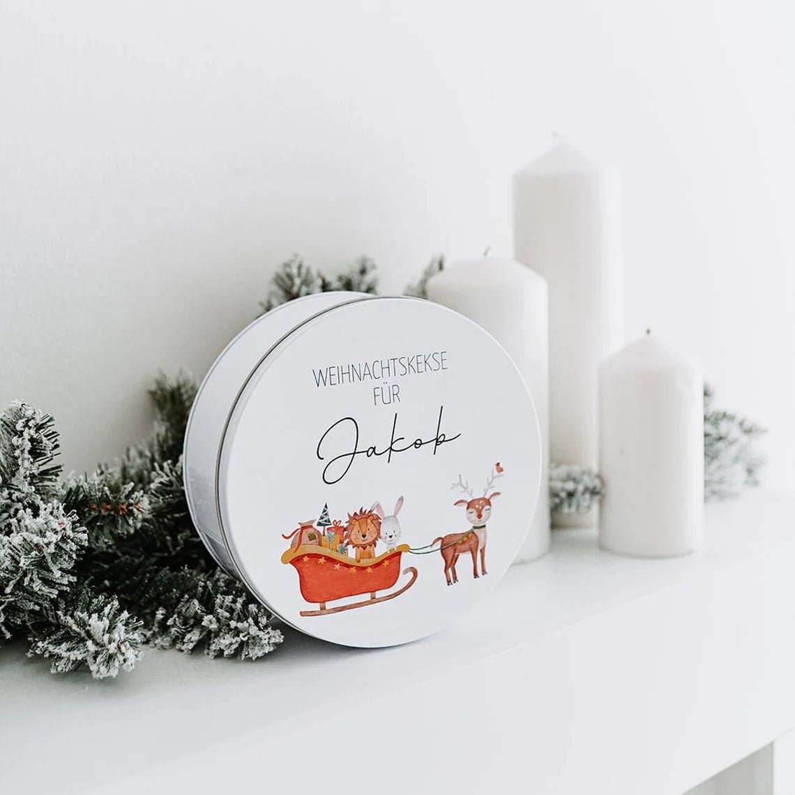 Keksdose "Schlitten" personalisiert - wunderwunsch