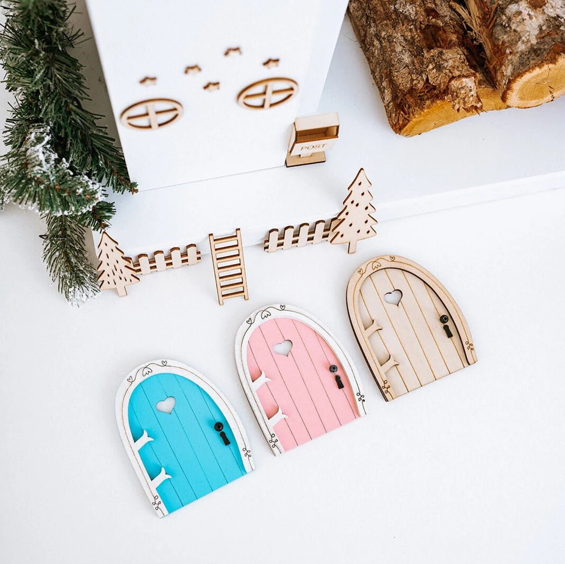 Märchentür - Set rosa, blau & natur - wunderwunsch