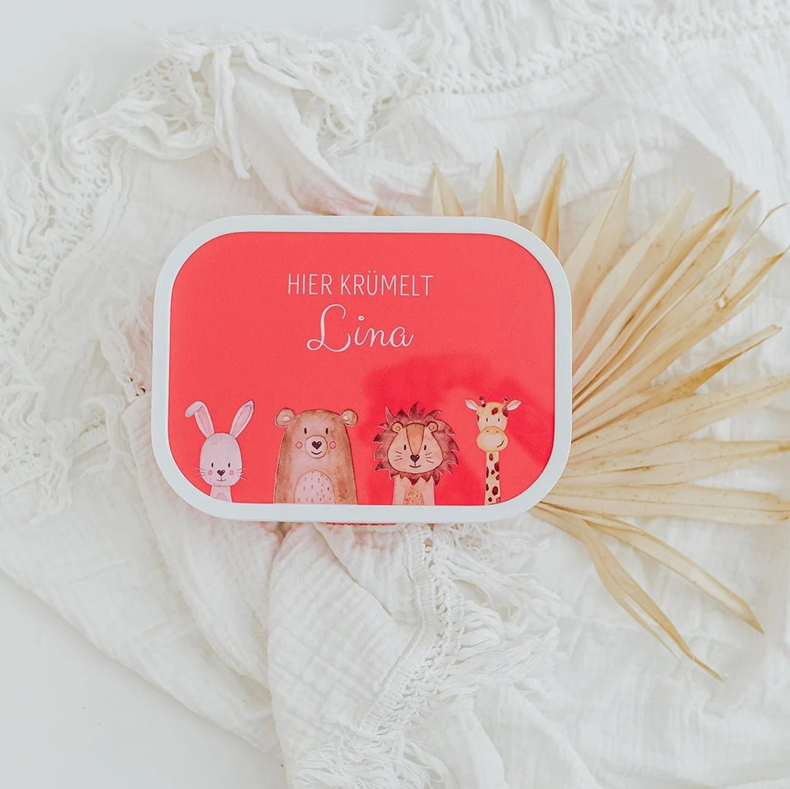 MEPAL Brotdose personalisiert mit Bento Einsatz - Tiere unten Aquarell - wunderwunsch