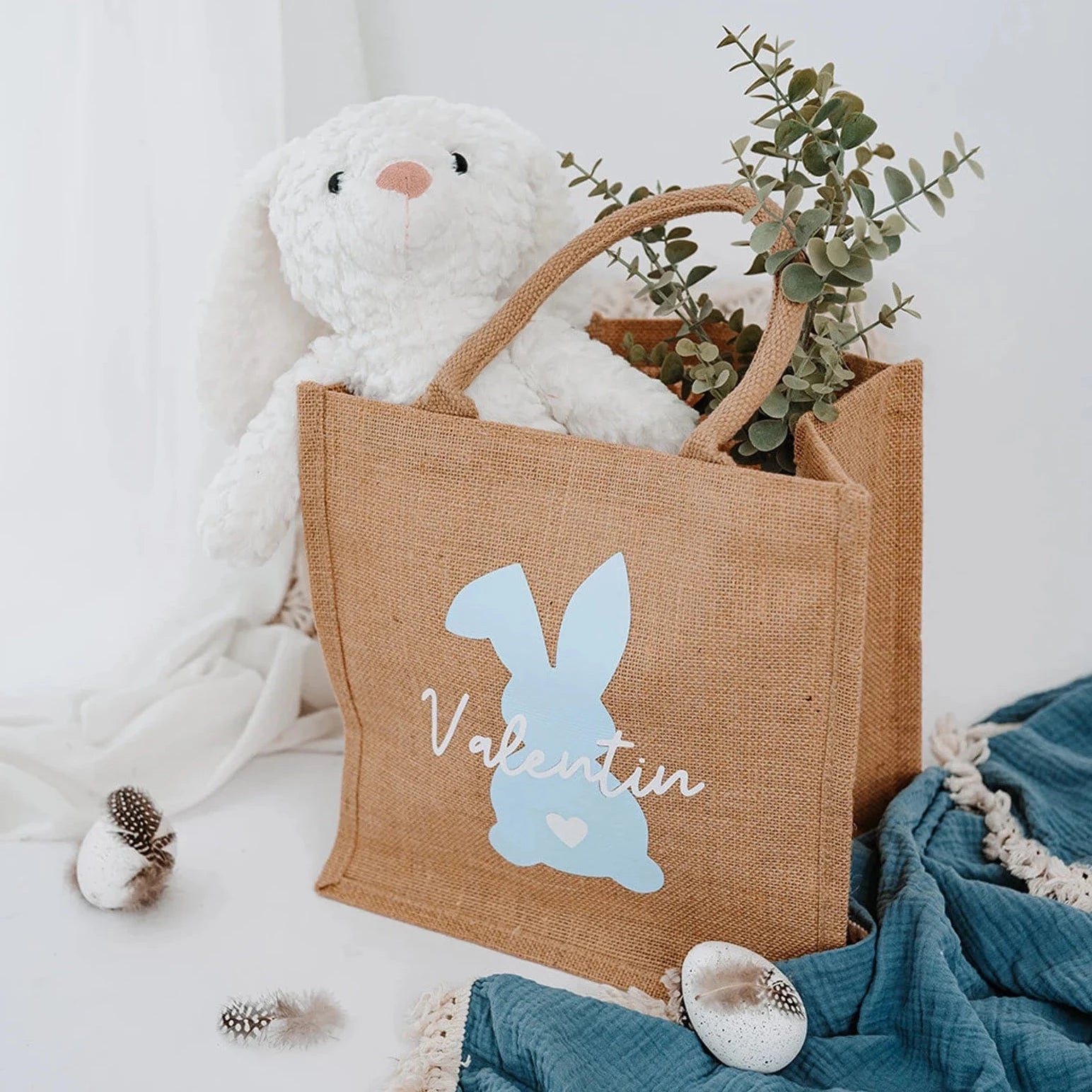 Ostertasche Jute personalisiert - wunderwunsch