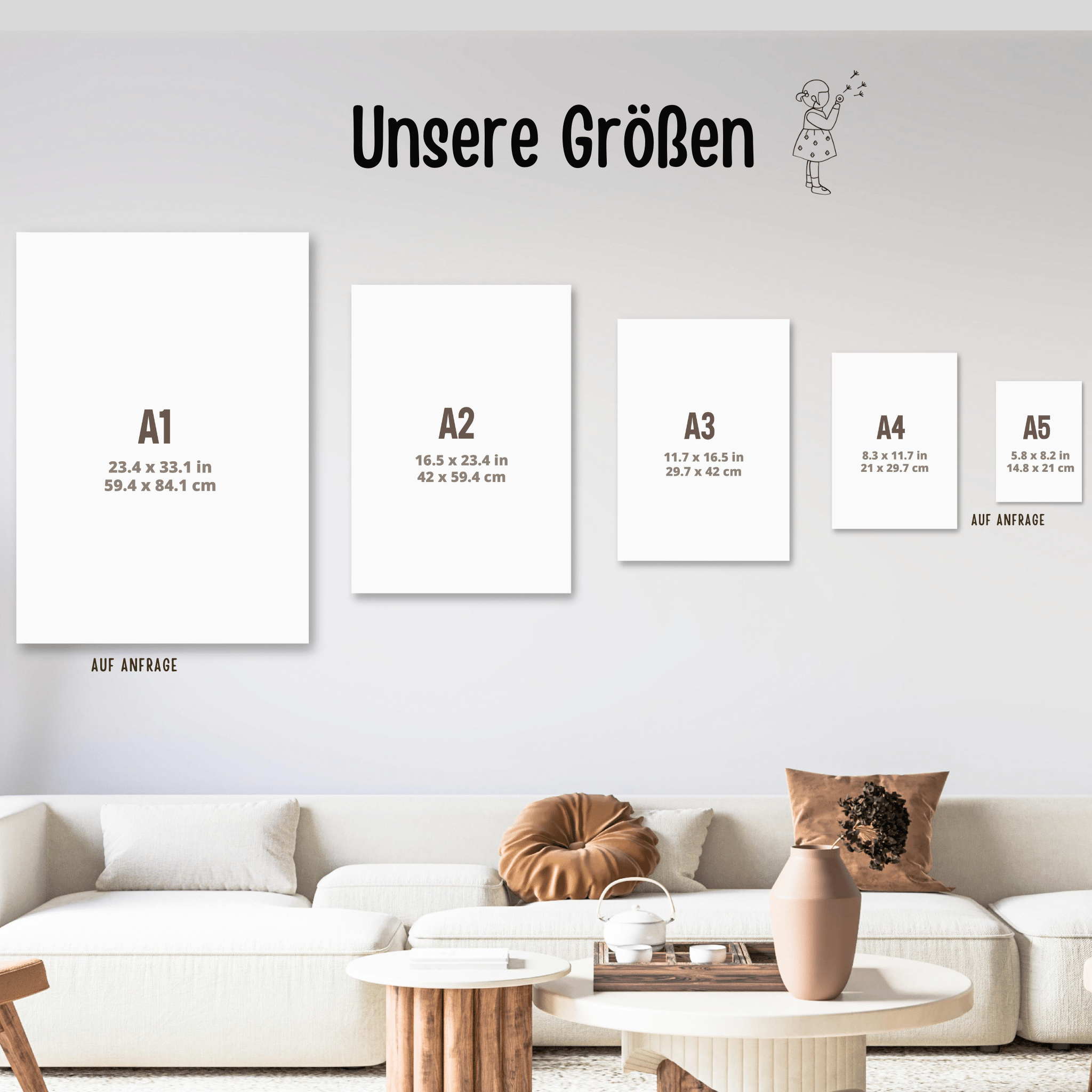 Poster 3er - Set - Tier, Spruch, Regenbogen Aquarell - wunderwunsch