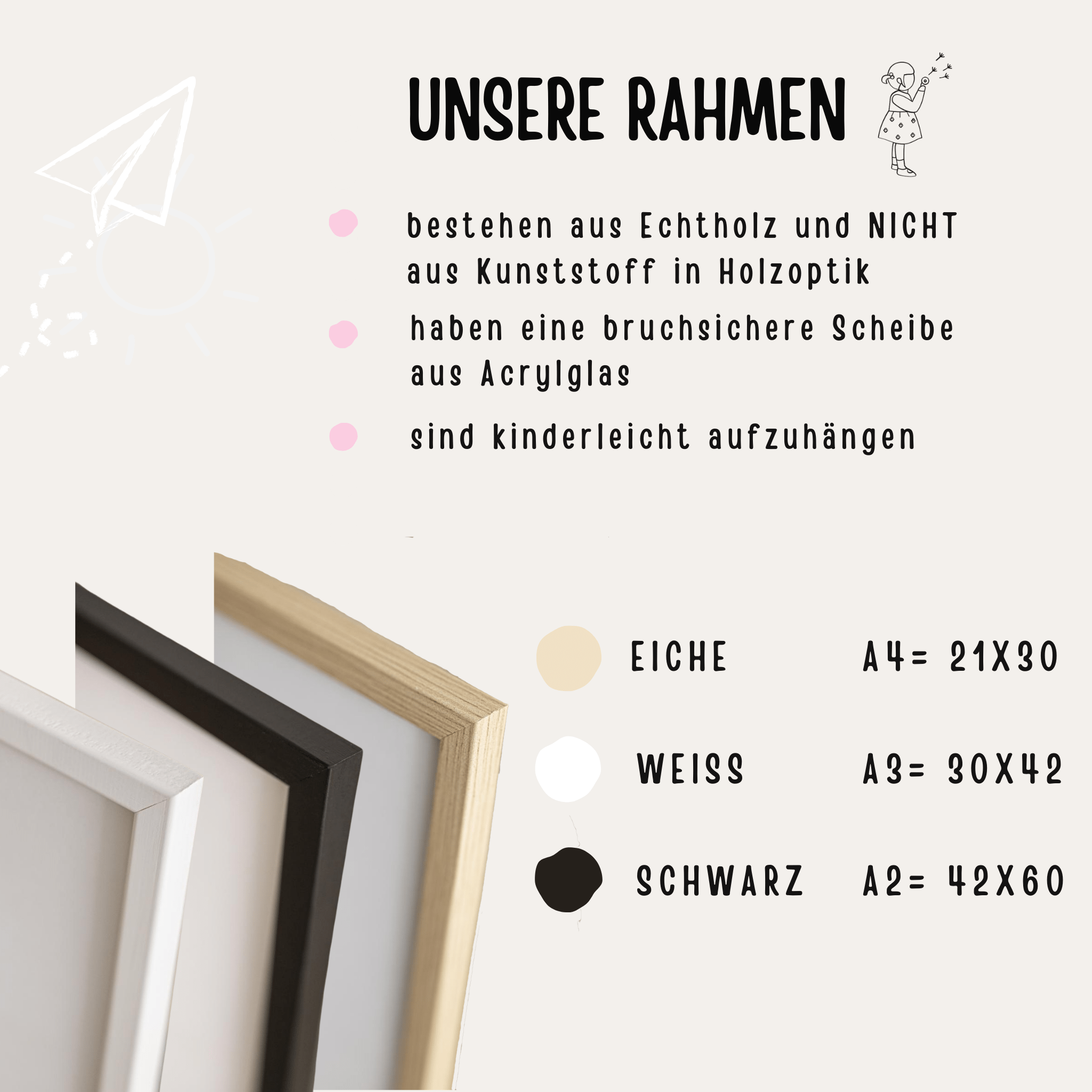 Poster 3er - Set - Tier, Spruch, Regenbogen Aquarell - wunderwunsch