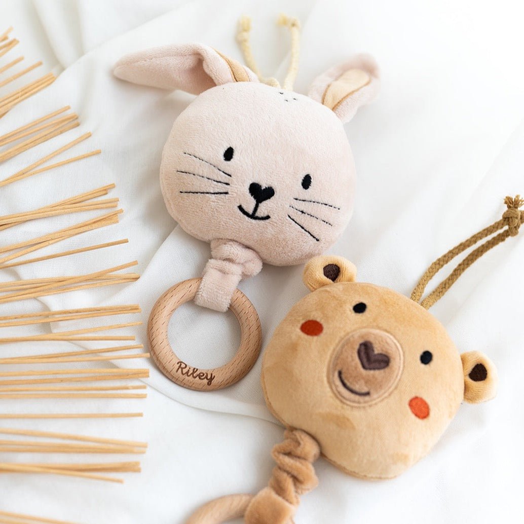 Spieluhr für Babys personalisiert - Bär und Hase - wunderwunsch