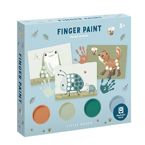 LITTLE DUTCH Fingerfarben Set - Forest Friends blau