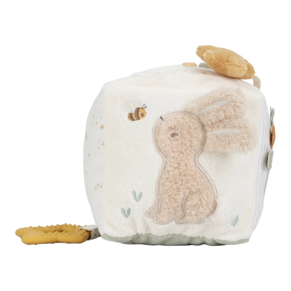 LITTLE DUTCH Stoff Aktivitäten Spielwürfel - Beige - Newborn Naturals