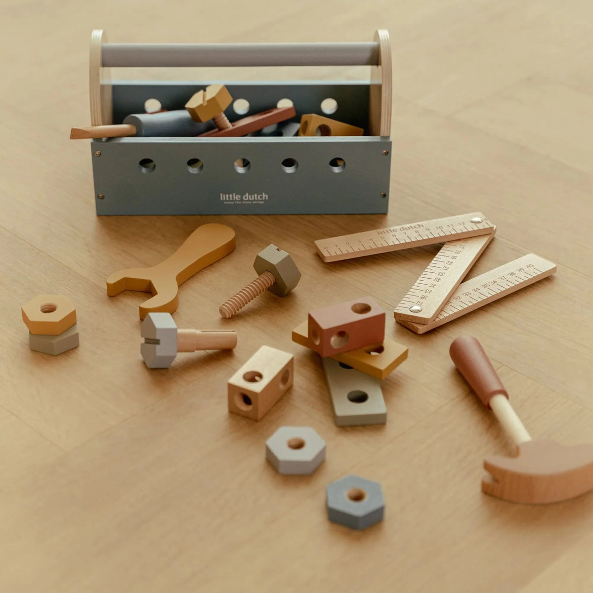 LITTLE DUTCH Holz Werkzeugkasten - Essentials - blau