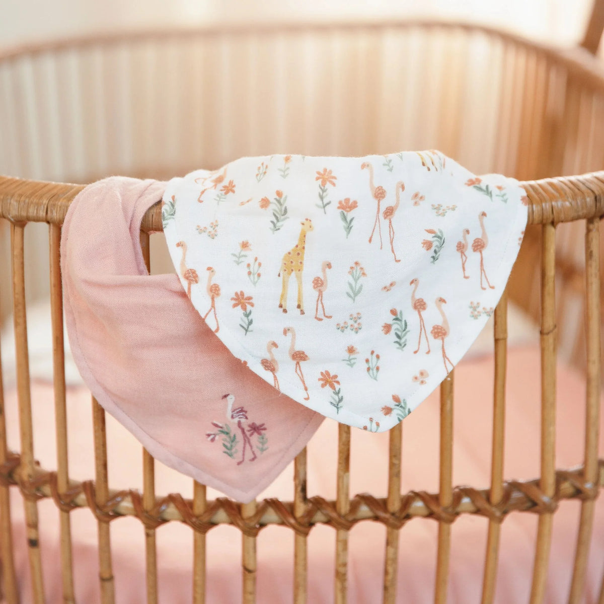 LITTLE DUTCH 2er-Pack Bandana-Lätzchen - Rosa - Blooming Safari