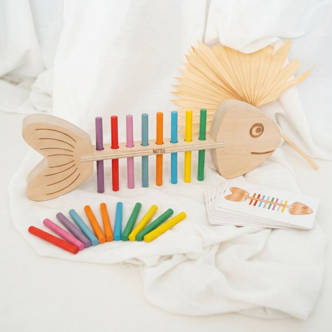 Fischpuzzle mit Farbsortierspiel personalisiert