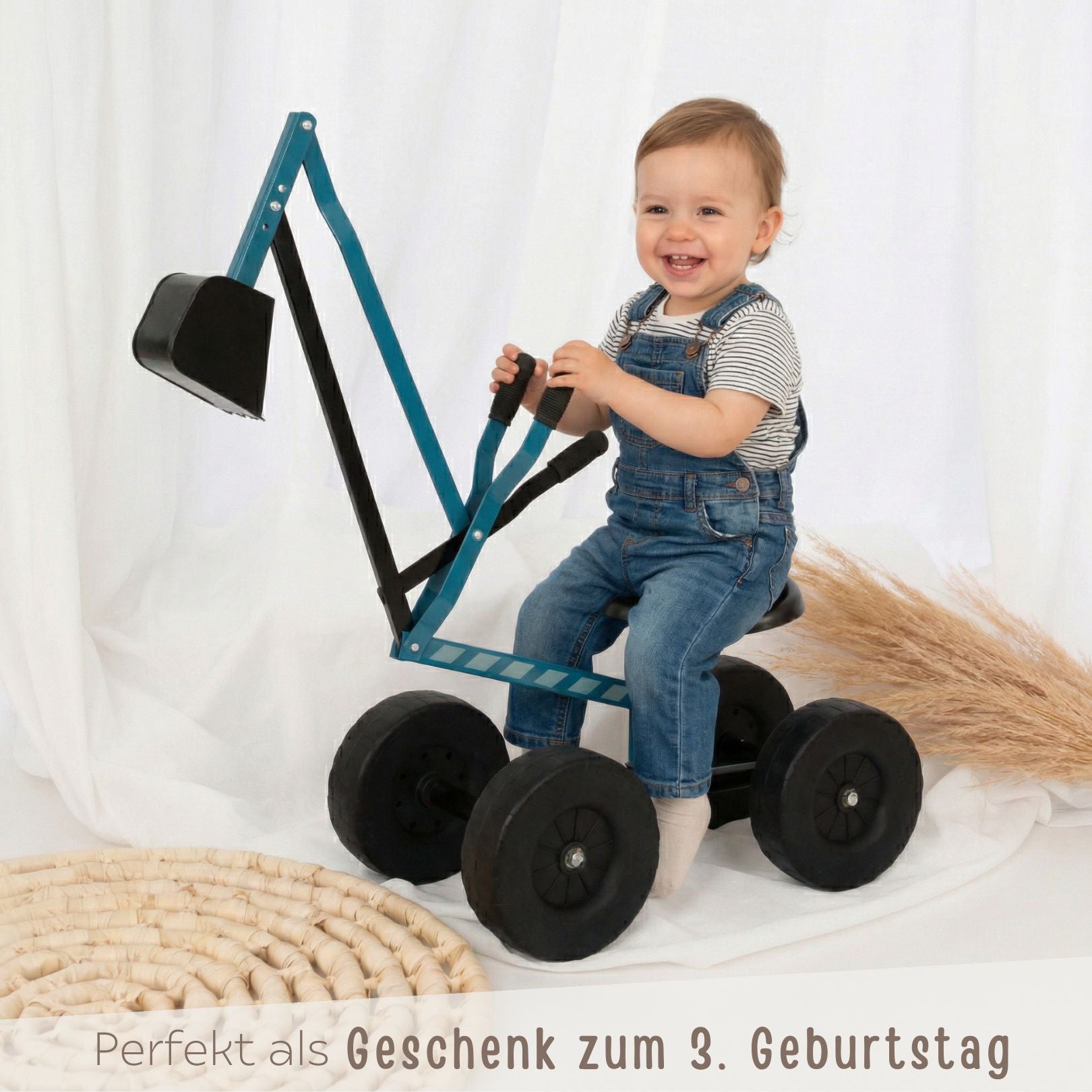 SMALL FOOT Sitzbagger blau personalisierbar