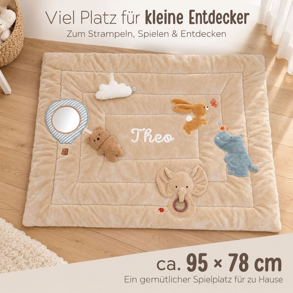 JOLLEIN Aktivitäten-Krabbeldecke personalisiert - Jollies