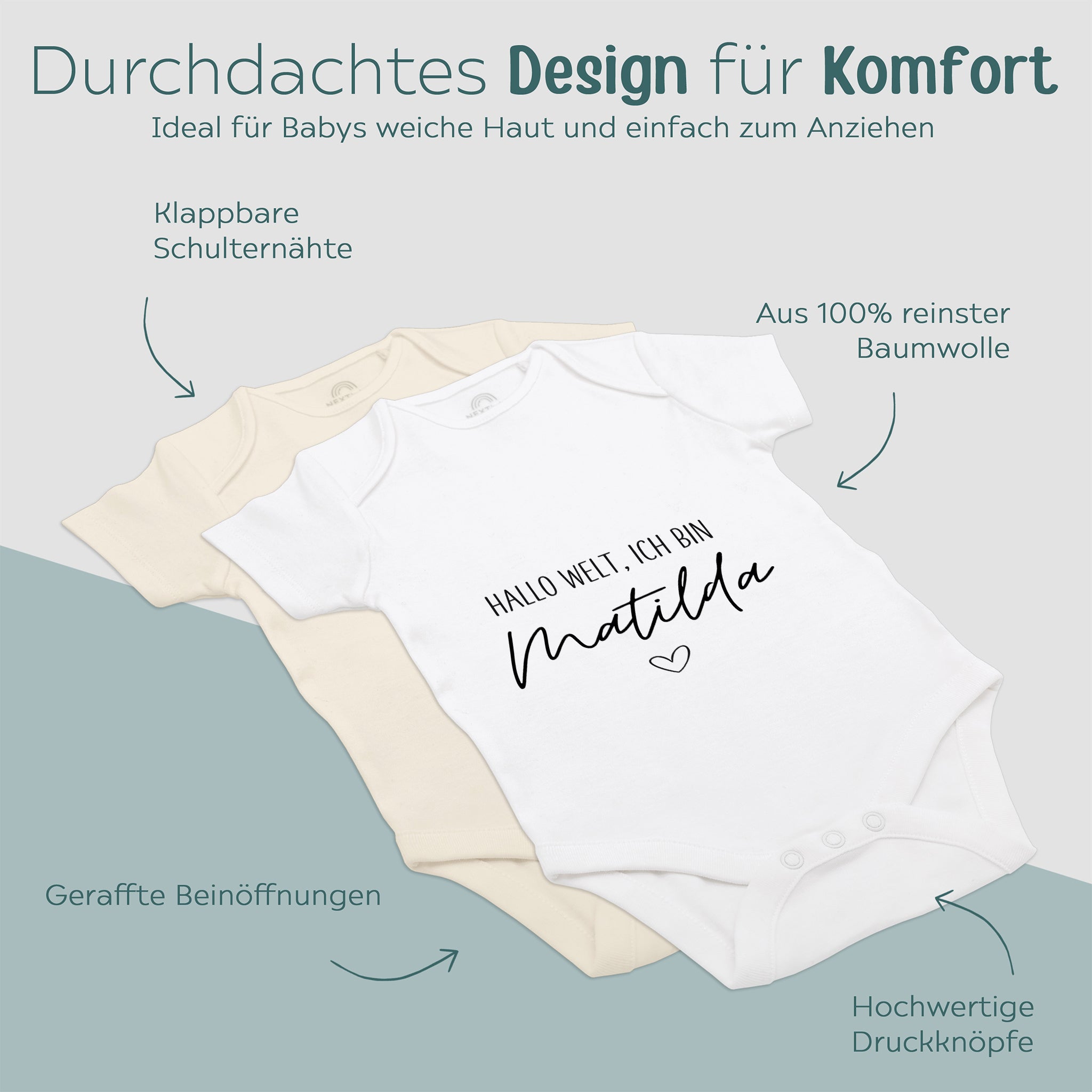 Baby Body "Hallo Welt" personalisiert