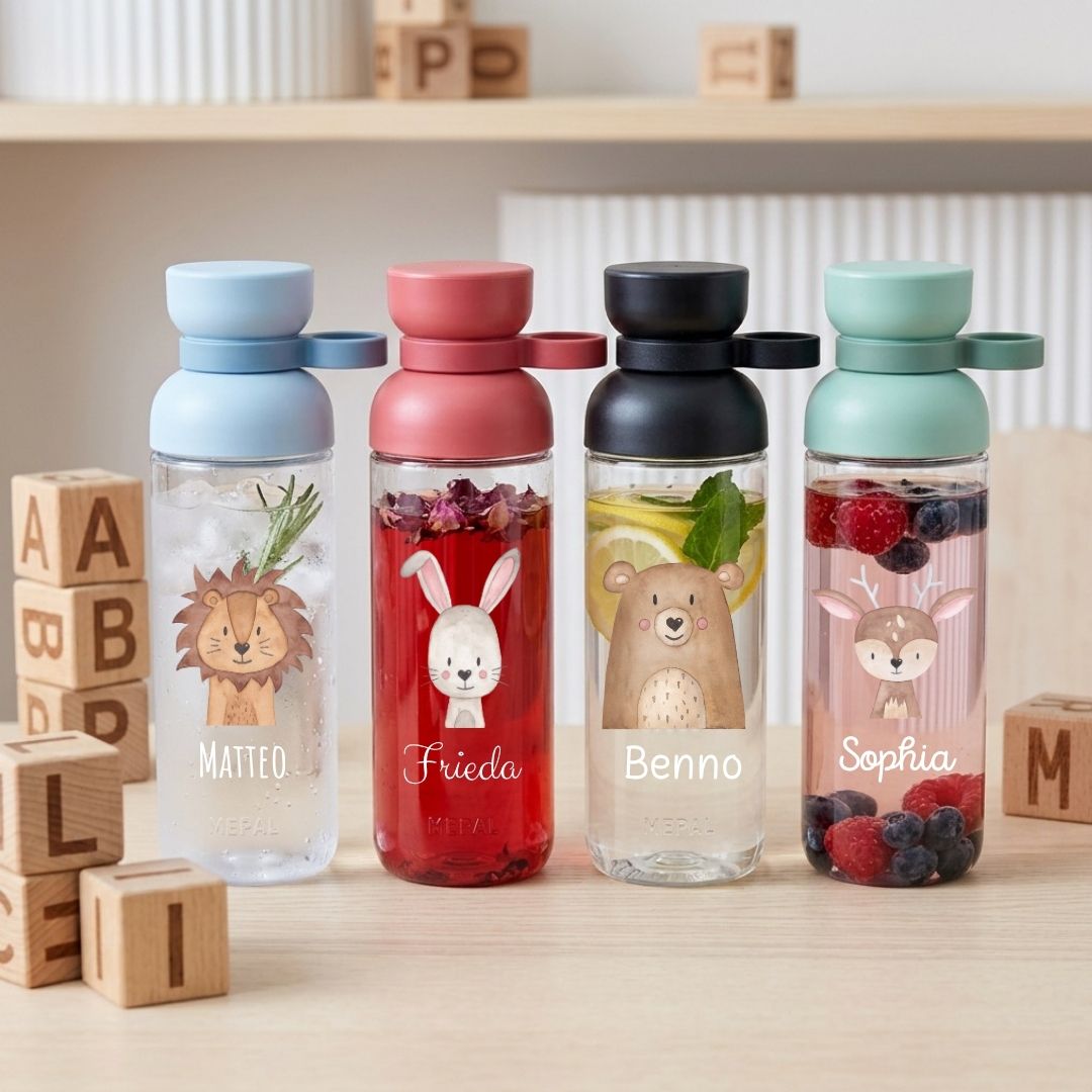 MEPAL Kinder Trinkflasche Vita personalisiert - Tier Aquarell
