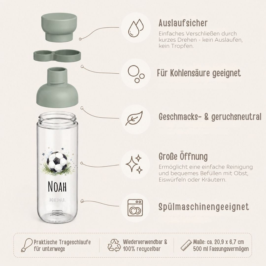 MEPAL Kinder Trinkflasche Vita personalisiert - Fußball