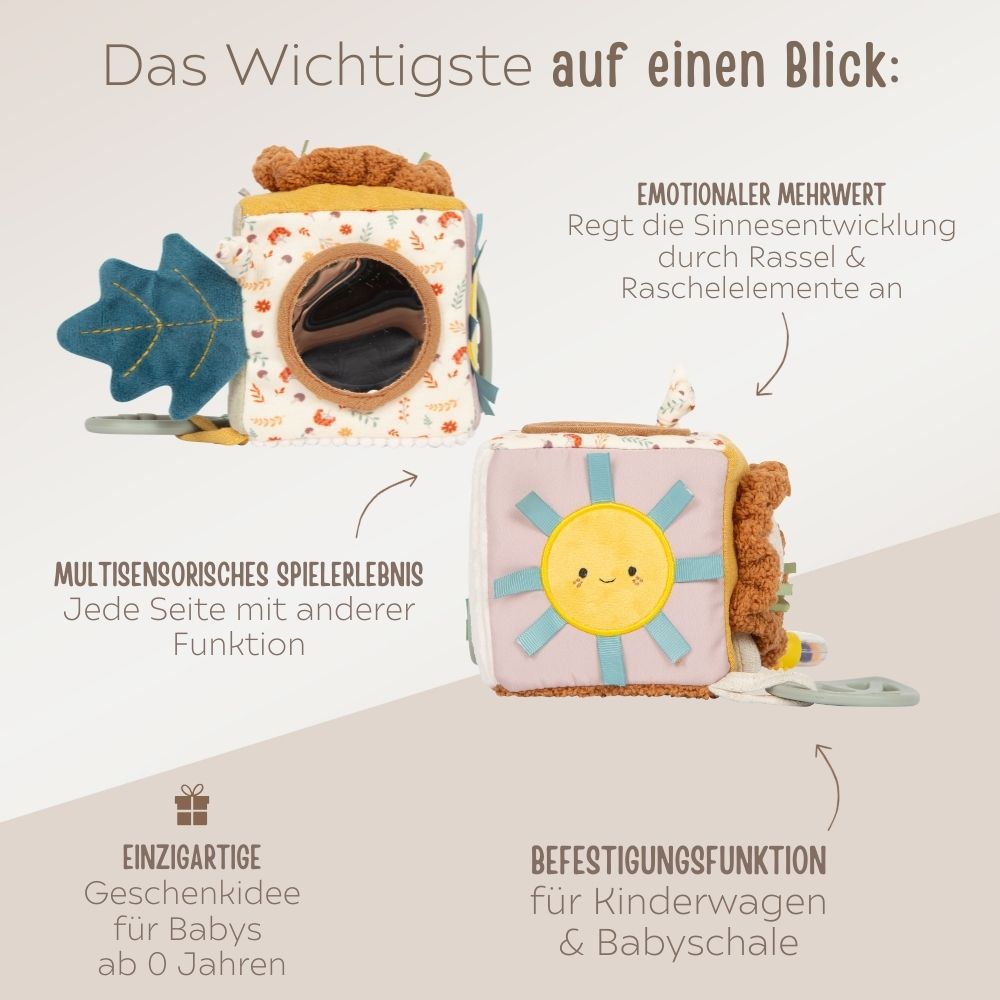 SMALL FOOT Stoffwürfel Löwe personalisierbar