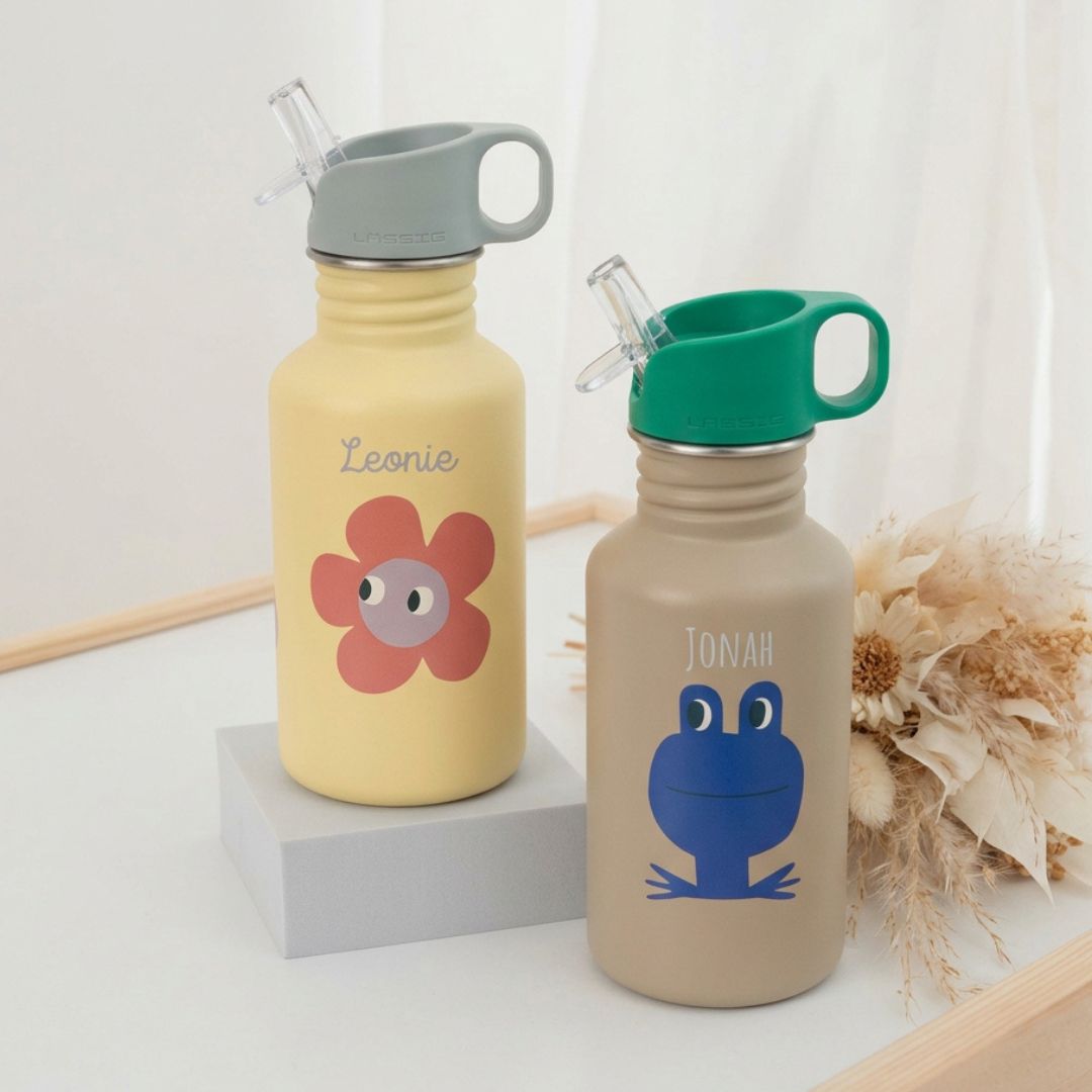 LÄSSIG Edelstahl Kinder Trinkflasche personalisiert - Happy Trails