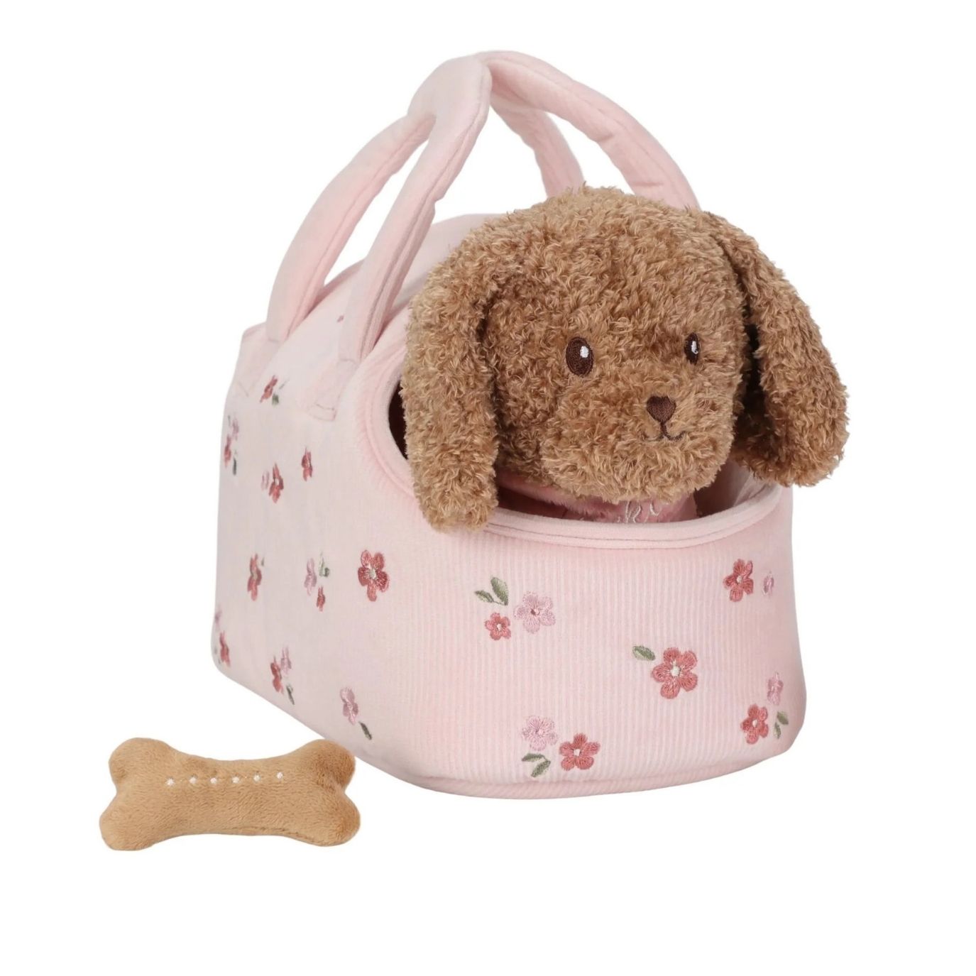 LITTLE DUTCH Kuschelhund in Tasche rosa