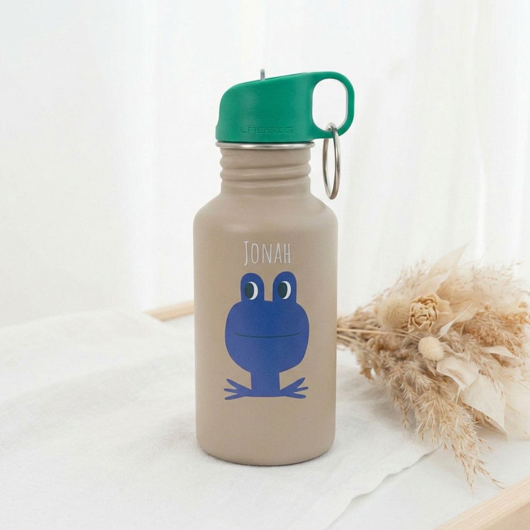 LÄSSIG Edelstahl Kinder Trinkflasche personalisiert - Happy Trails