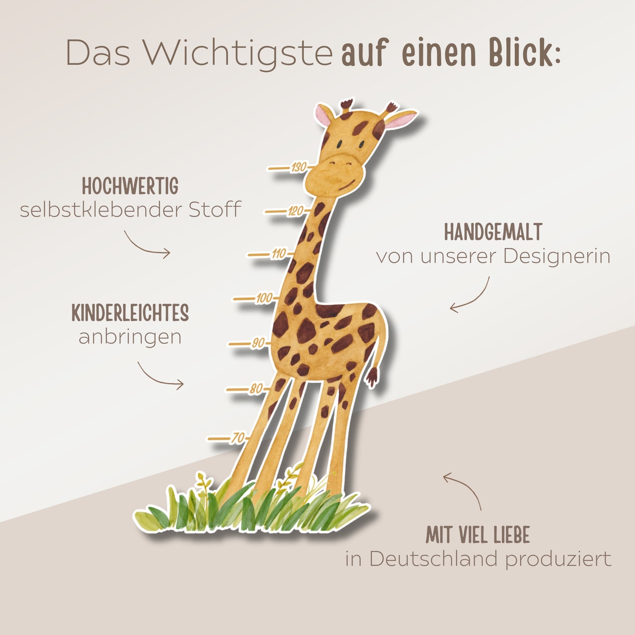 Wandsticker - Messlatte Giraffe