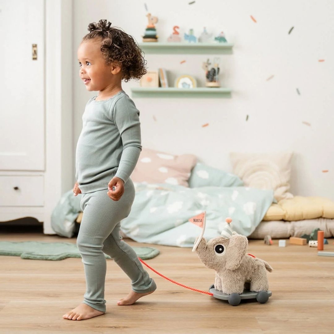 DONEBYDEER Nachziehbares 2-in-1 Spielzeug personalisiert - Elefant