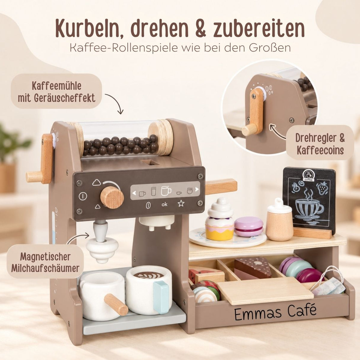 SMALL FOOT Barista Café-Set personalisiert