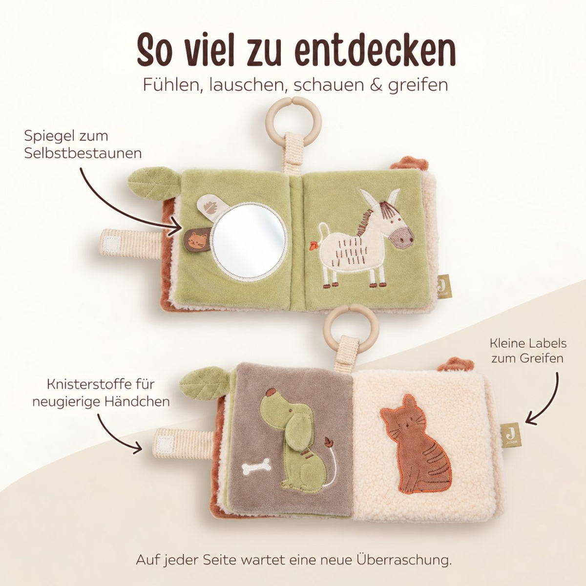 JOLLEIN Stoffbuch personalisiert - Bauernhof Tiere