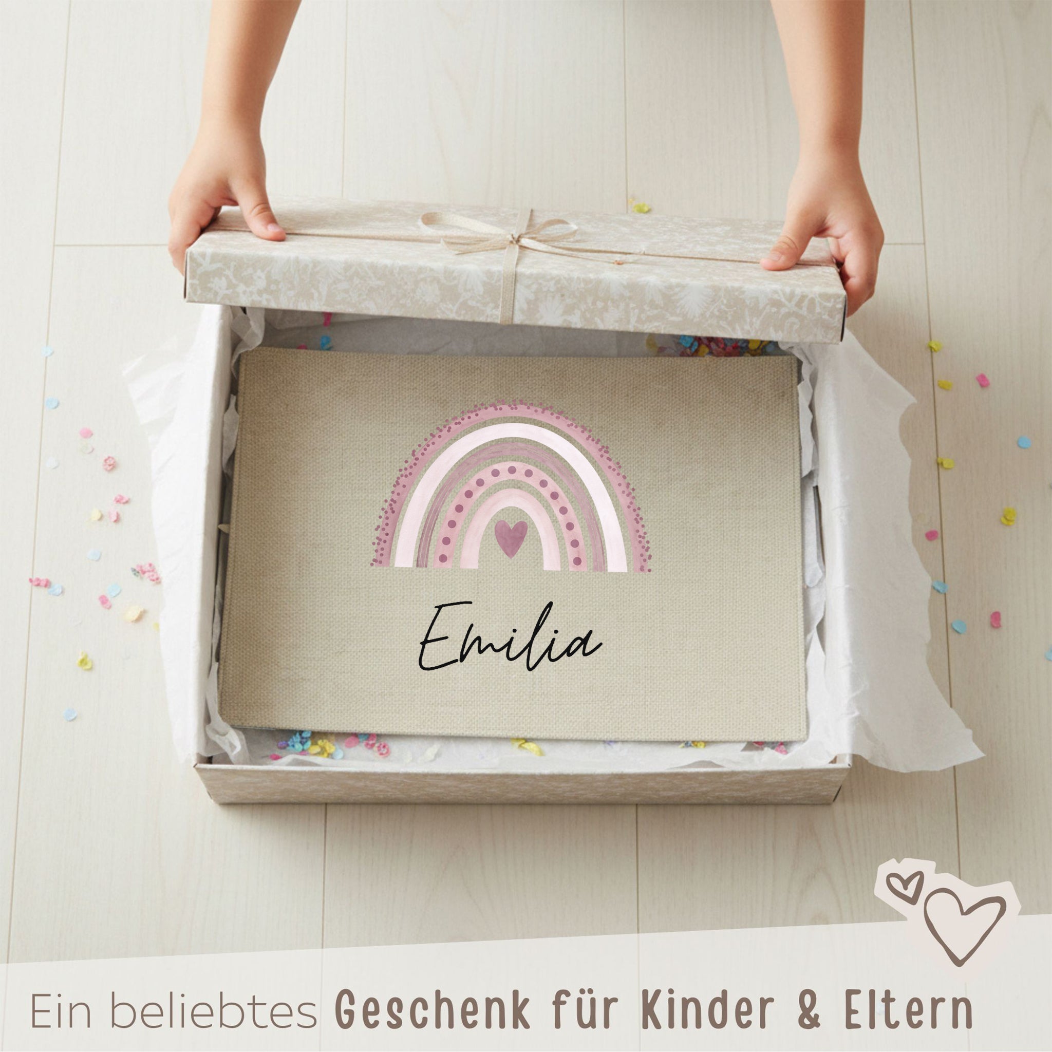 Platzdeckchen personalisiert - Regenbogen Aquarell