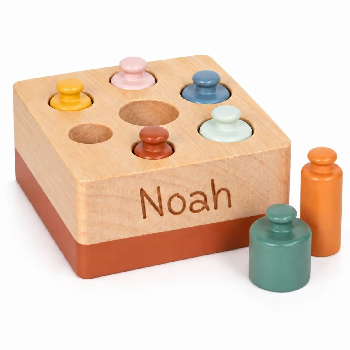 SMALL FOOT Montessori Steckpiel mit Zylindern personalisiert