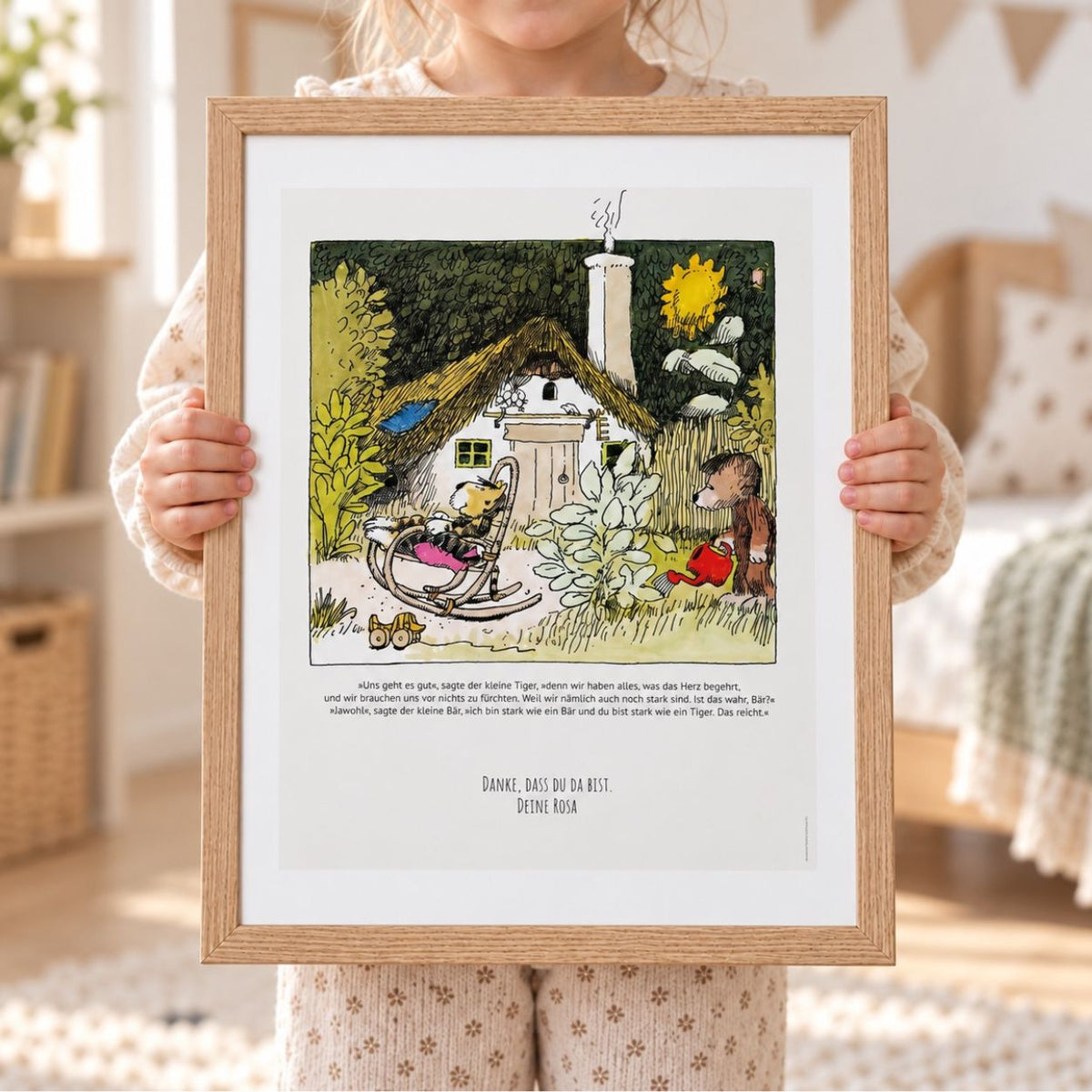 JANOSCH Poster - Froh und zufrieden