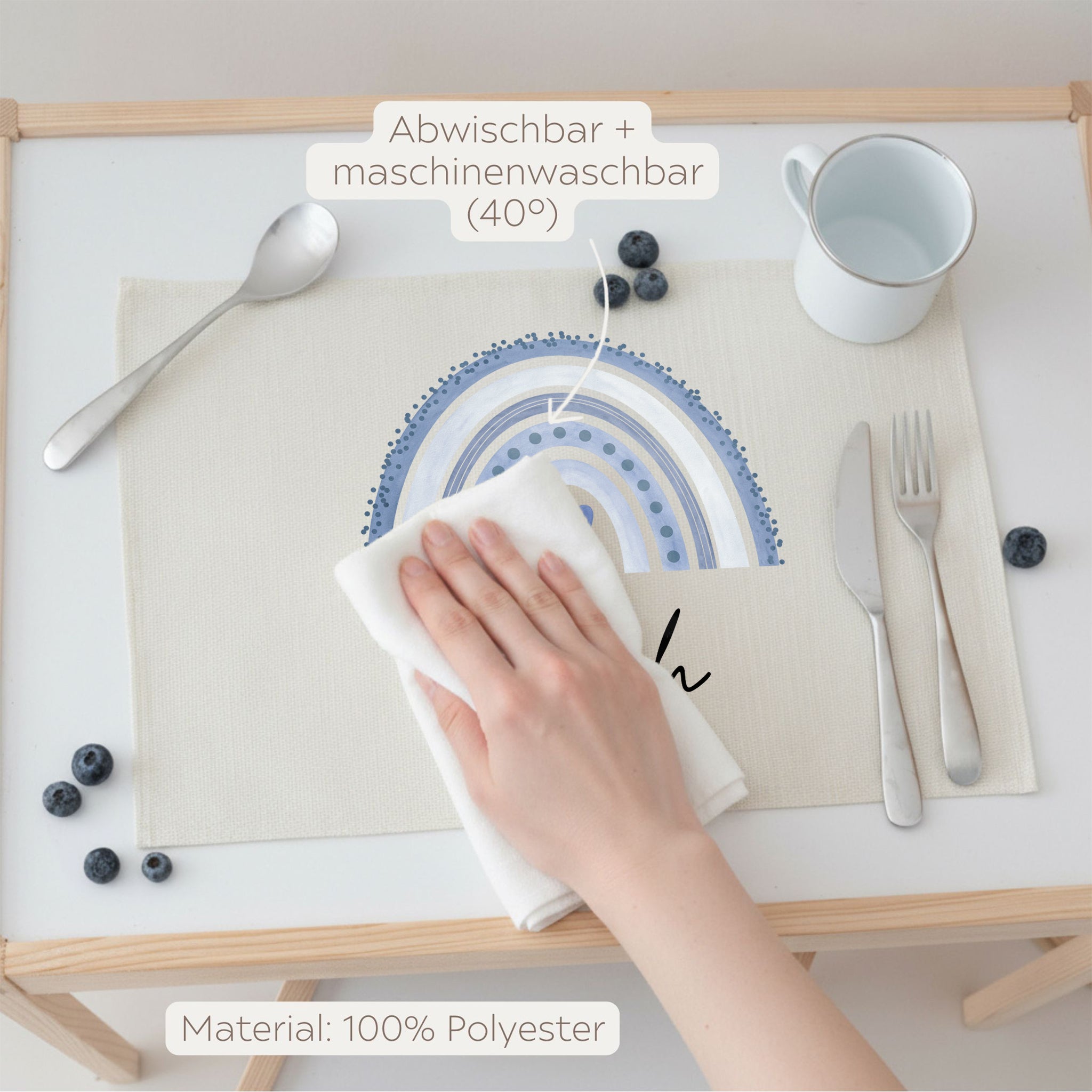 Platzdeckchen personalisiert - Regenbogen Aquarell