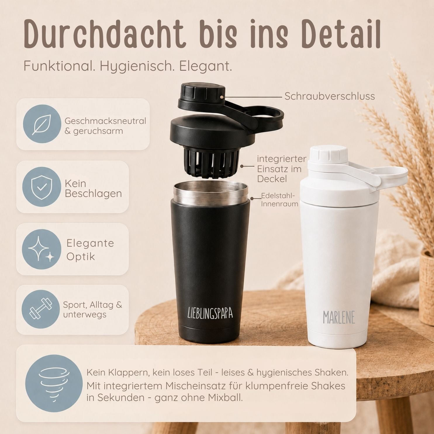 Edelstahl Shaker 700ml personalisiert - Wunschname