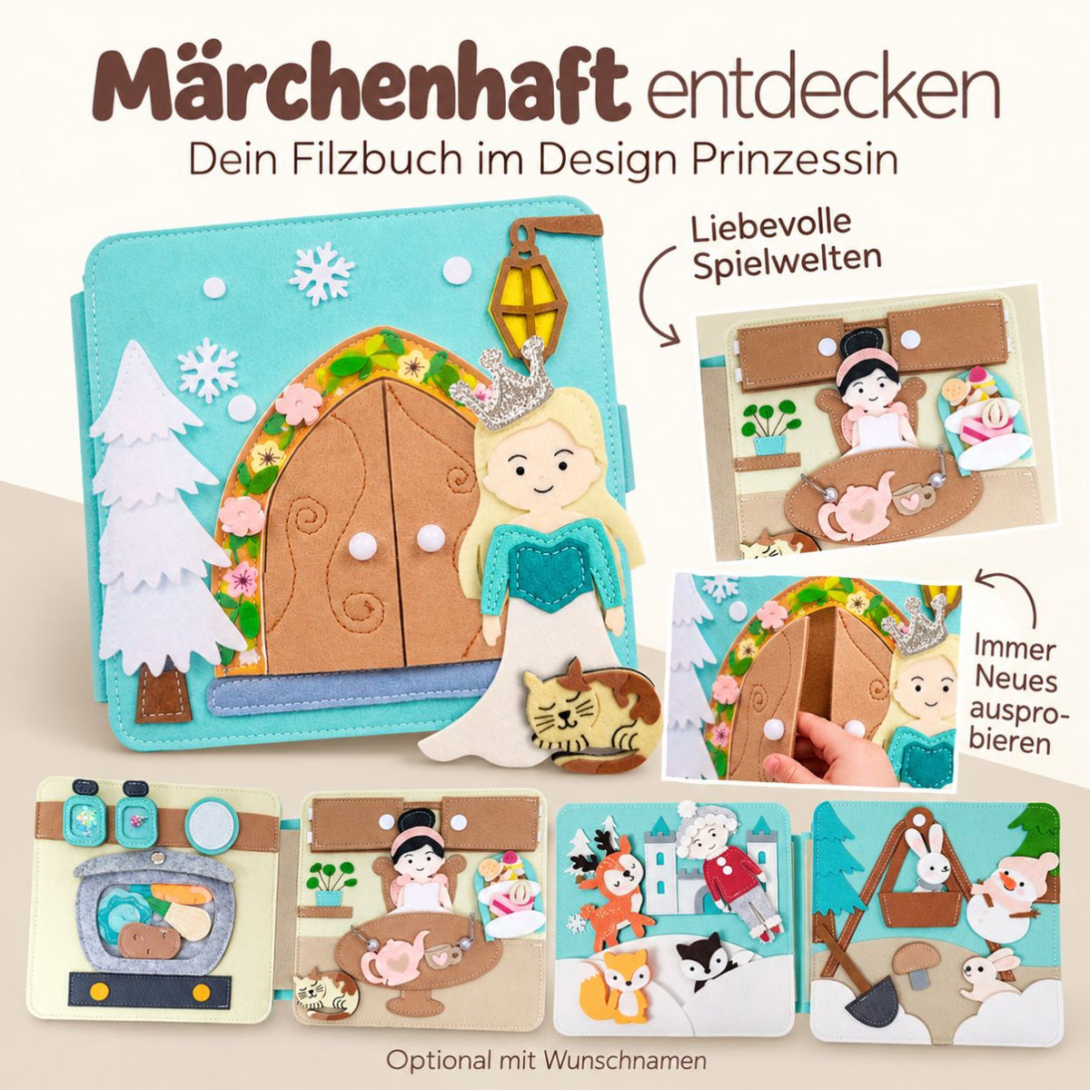 Montessori Beschäftigungsbuch aus Filz personalisiert