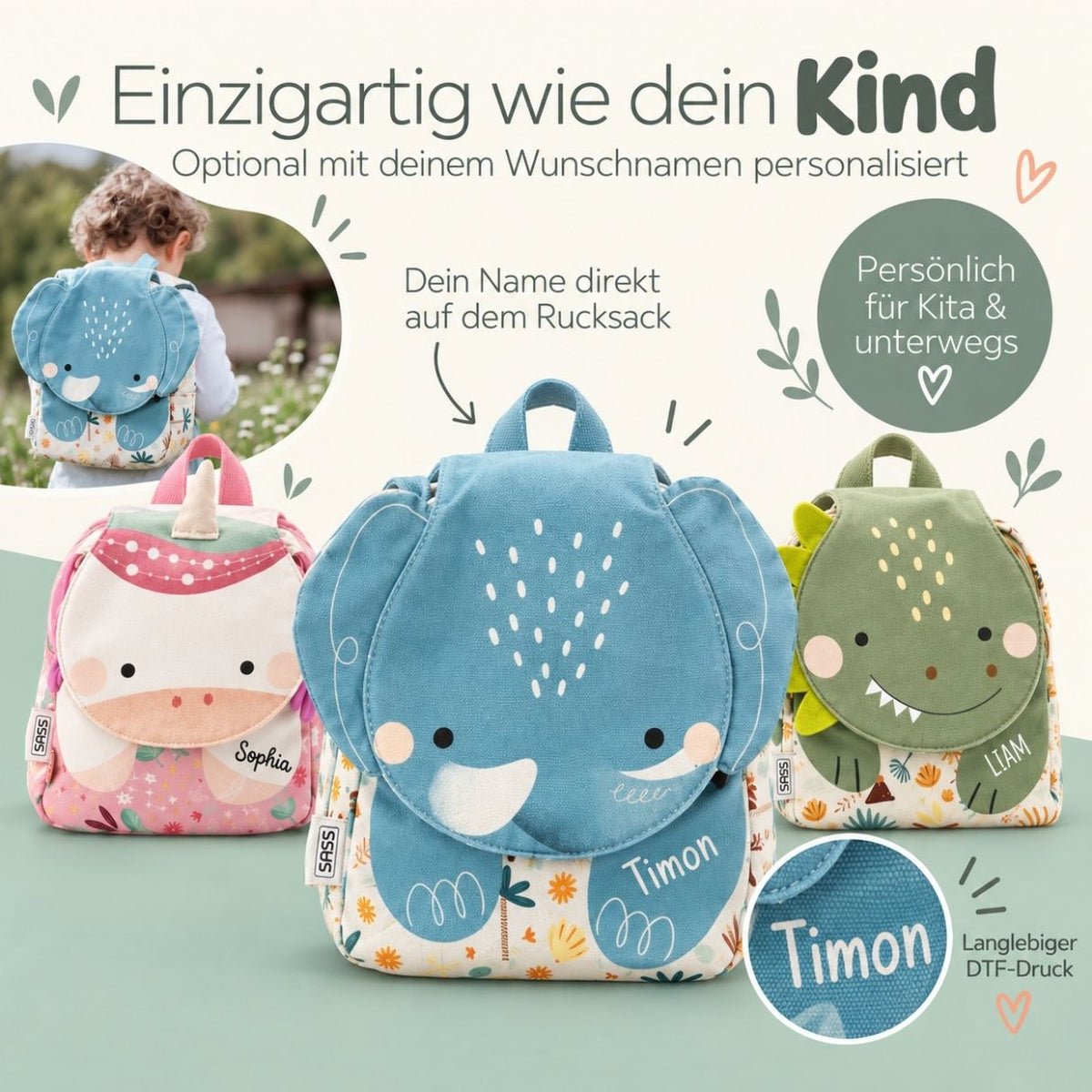 SASSI A5 Mini Rucksack personalisiert