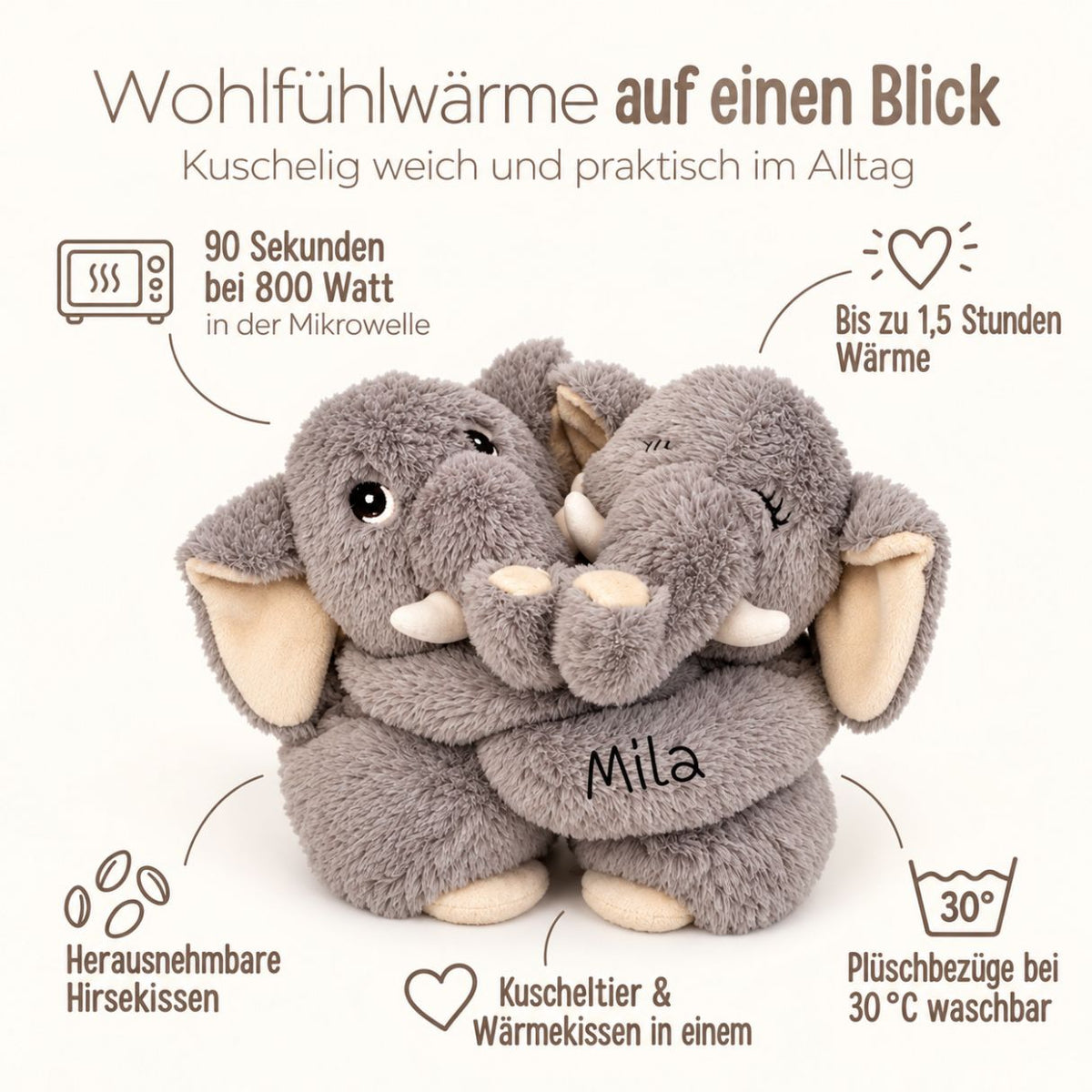 HABIBI PLUSH Wärmetier Paar personalisiert