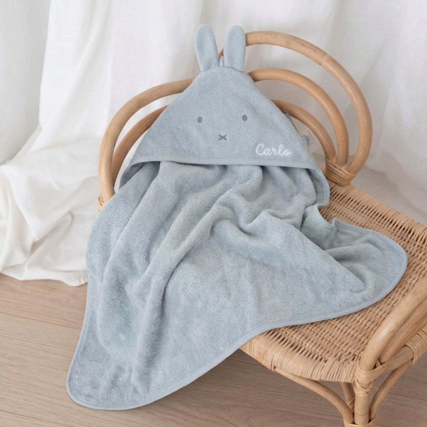 JOLLEIN Baby Kapuzenhandtuch Frottee personalisiert - Miffy