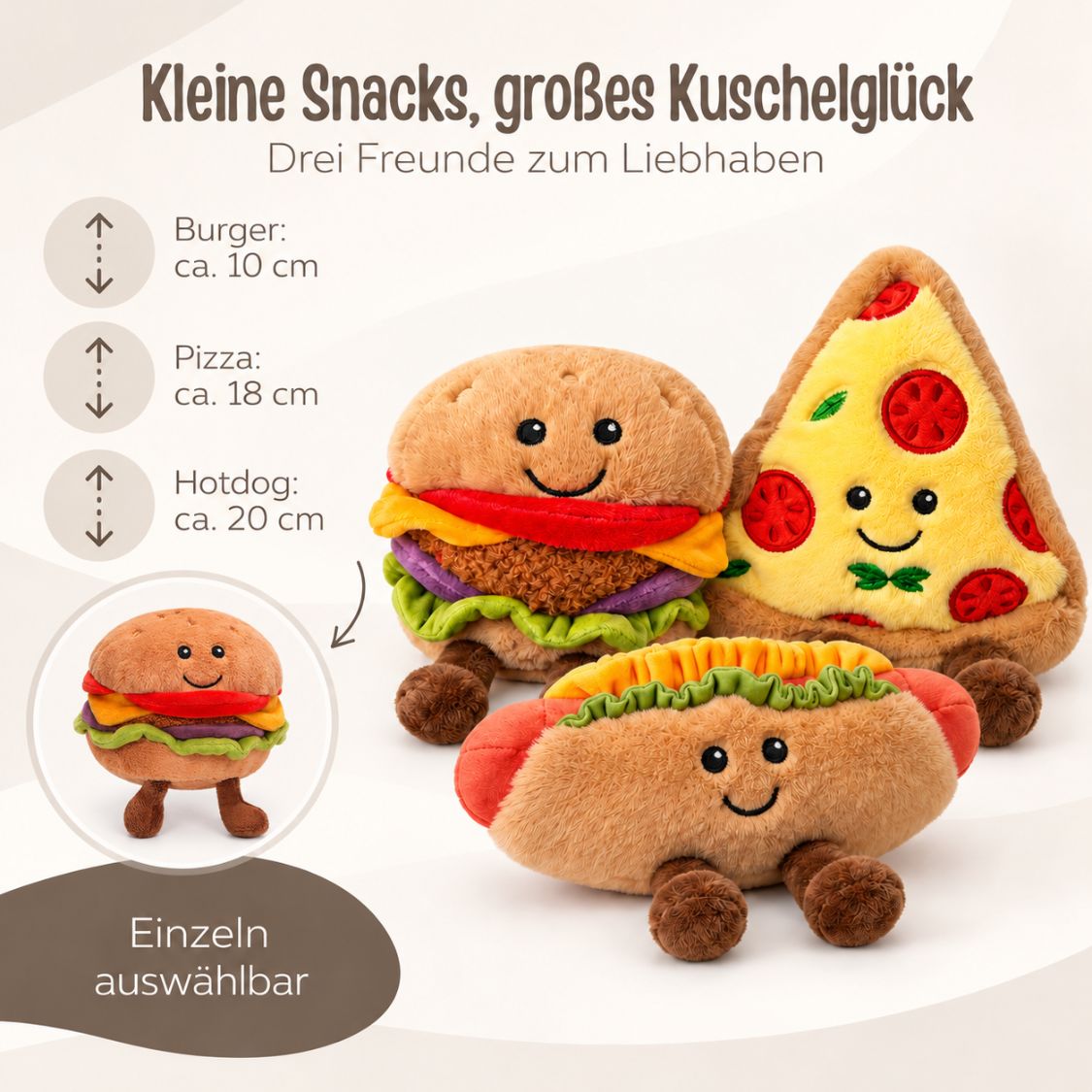 MCHUGS Kuscheltier personalisiert - Fastfood